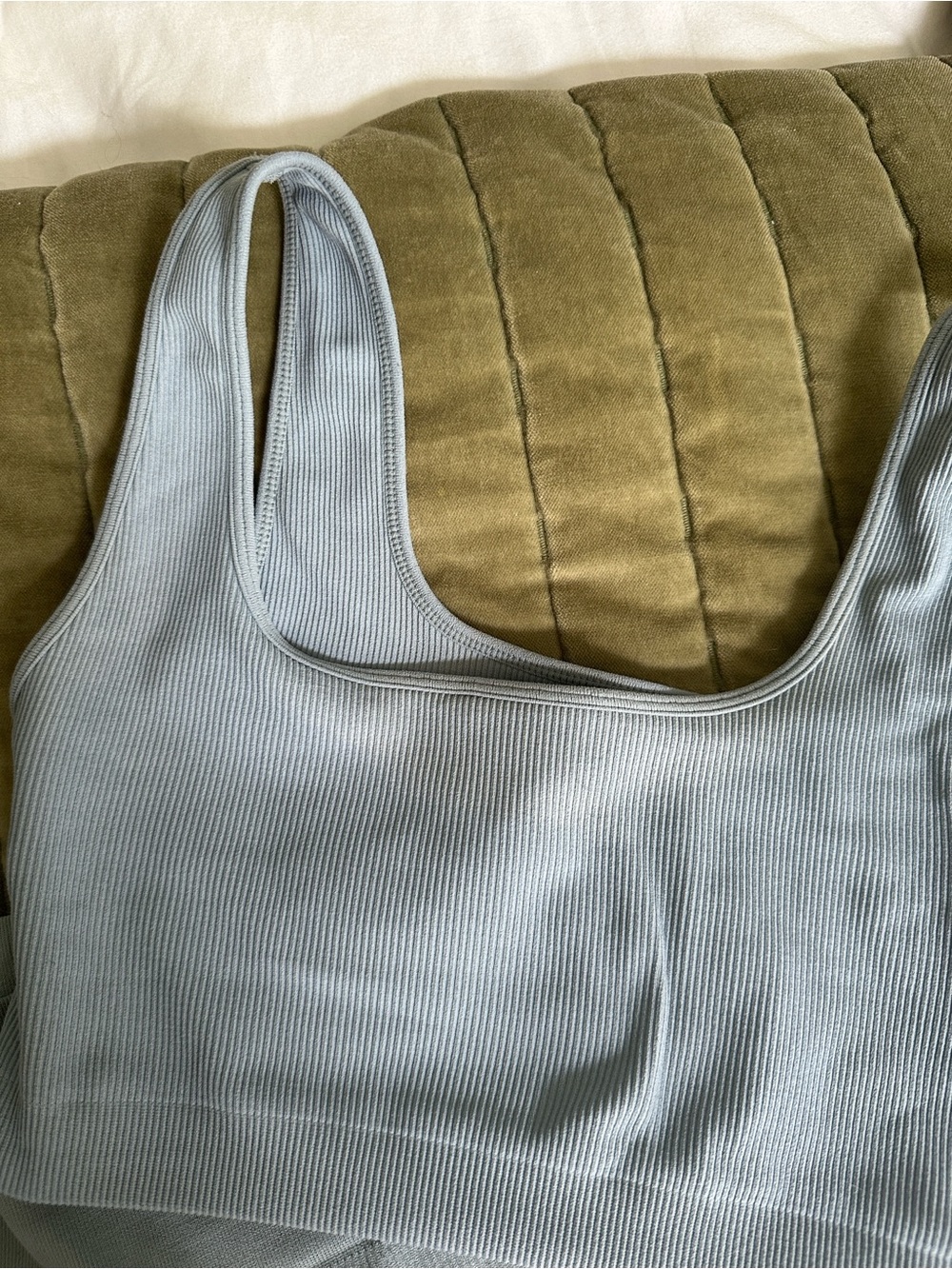 SET Active Seamless Light Blue Ribbed Bra - Picture 4 of 4